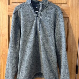 Eddie Bauer Men's Gray Quarter-Zip Sweater